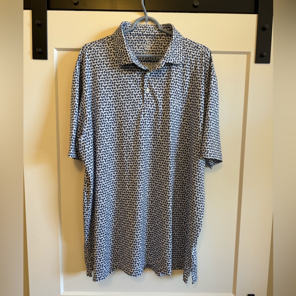 Rhoback Print Polo - XXL - Blue Dreidel